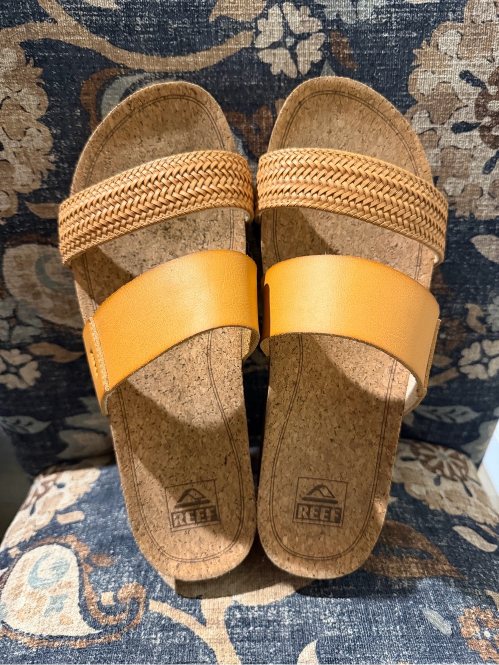 Reef Women's Mustard Yellow Slide Sandals